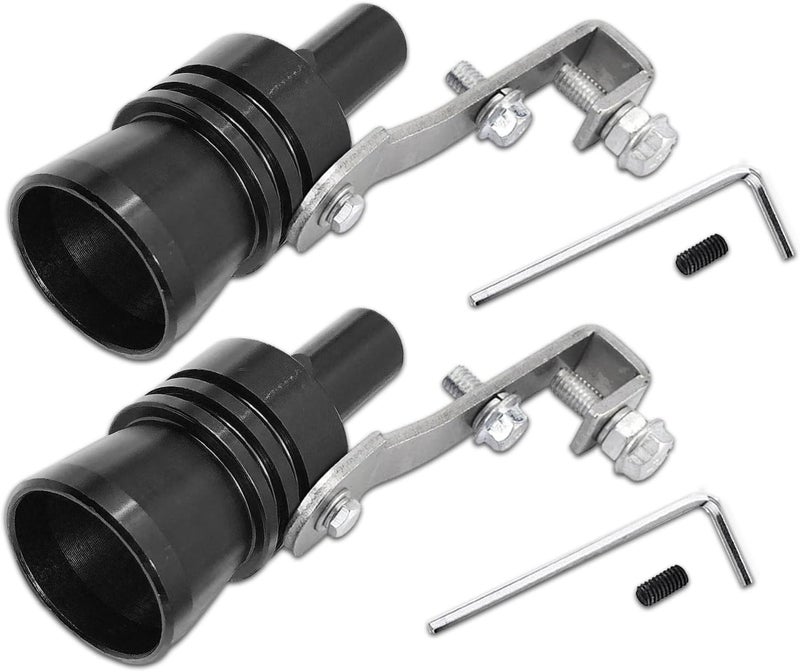 Tecledsn 2Pcs Car Turbo Whistle, Turbo Sound Whistle Exhaust Muffler, XL Size Aluminum Alloy Universal Turbo Sound Exhaust Muffler Pipe Whistle Car Roar Maker (Black) - Image 1